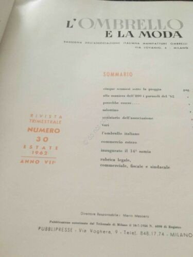 Rivista L'ombrello e la Moda ombrello moda pubblicità N 30 …