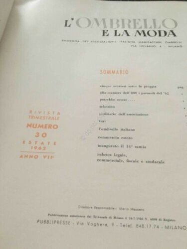 Rivista L'ombrello e la Moda ombrello moda pubblicità N 30 …