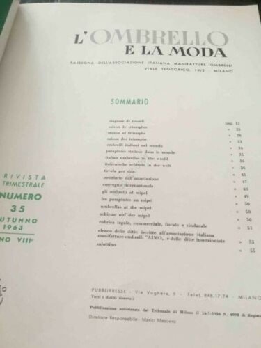 Rivista L'ombrello e la Moda ombrello moda pubblicità N 35 …
