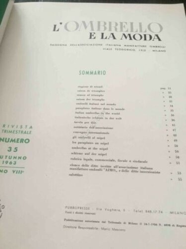 Rivista L'ombrello e la Moda ombrello moda pubblicità N 35 …