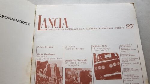 Rivista Lancia n. 27 1970