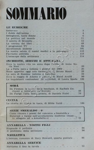 Rivista Magazine - Annabella 6 Marzo 1969 - Romina Power …