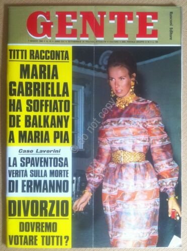 Rivista Magazine - Gente - 7 Maggio 1969 - Eleonora …