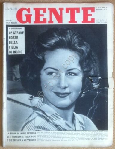 Rivista Magazine - Gente n 10 1960 - Ingrid Bergman …