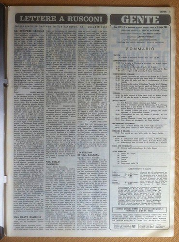 Rivista Magazine Gente - 4 Giugno 1969 - Ira Füstemberg …