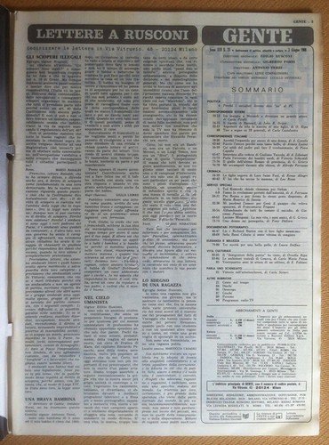 Rivista Magazine Gente - 4 Giugno 1969 - Ira Füstemberg …