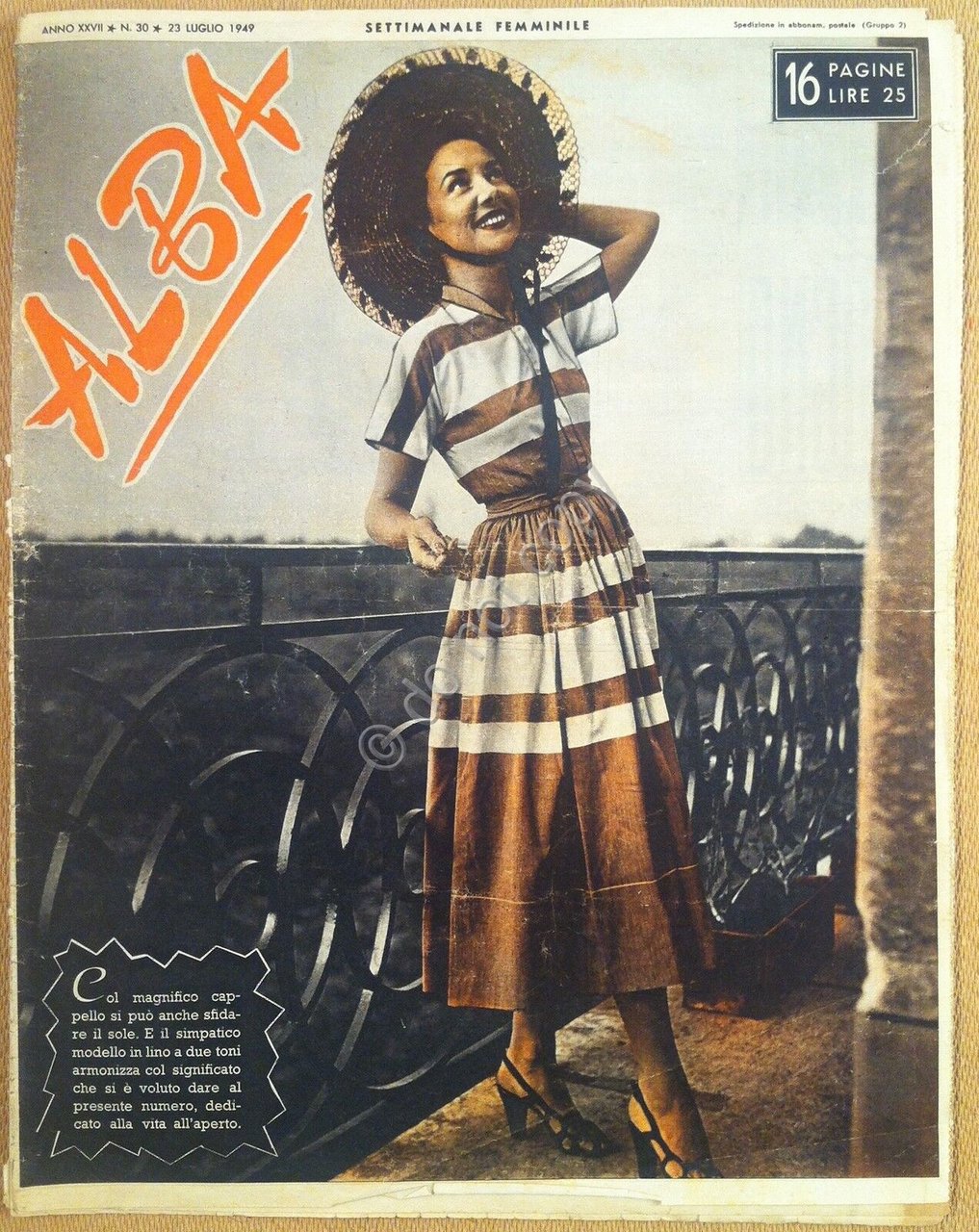 Rivista moda abiti - Alba - 23 Luglio 1949 - …