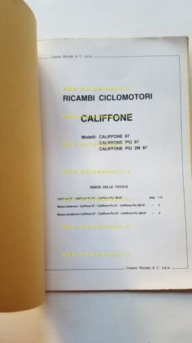 Rizzato 50 Califfone-Pi - 2M 1987 catalogo ricambi TELAIO ORIGINALE …