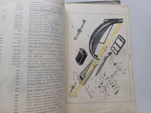 Rizzato catalogo ricambi aftermarket 1957 per Moto Guzzi 65-73-Cardellino