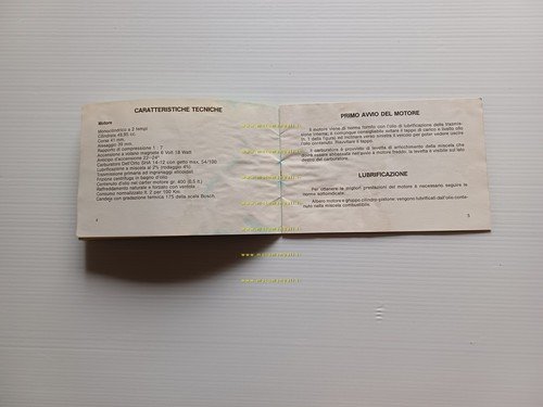 Rizzato Motore 122 A anni 70-80 manuale uso originale ciclomotore