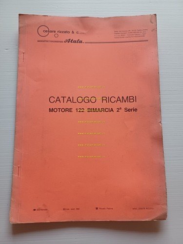 Rizzato motore 122 Bimarcia 2a serie 1985 catalogo ricambi originale