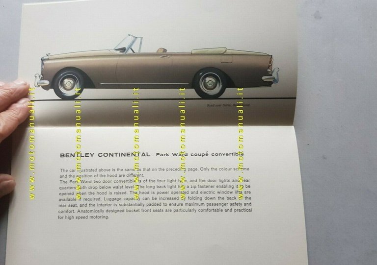 Rolls-Royce - Bentley catalogo produzione anni 60 depliant originale brochure