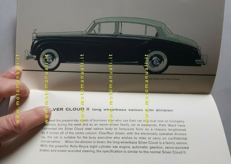 Rolls-Royce - Bentley catalogo produzione anni 60 depliant originale brochure