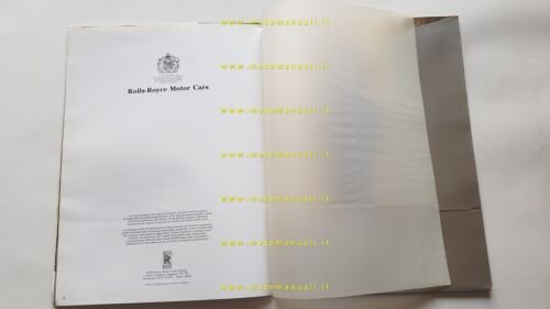 Rolls-Royce Silver Spur Silver Spirit Corniche 1987 depliant originale italiano
