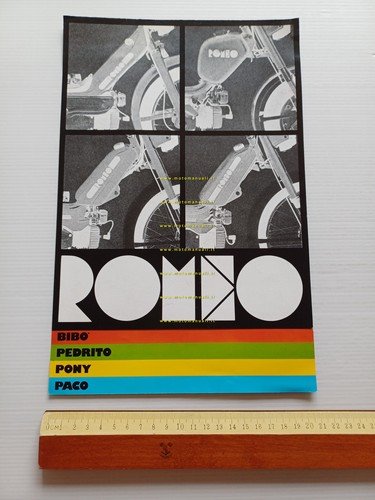 Romeo 50 Bibò Pedrito Pony Paco 1976 depliant italiano originale