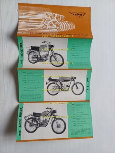 Romeo 50 produzione ciclomotori anni 60-70 depliant italiano originale