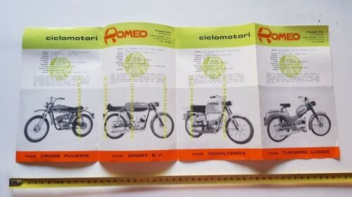 Romeo produzione ciclomotori modelli anni 60 depliant originale brochure