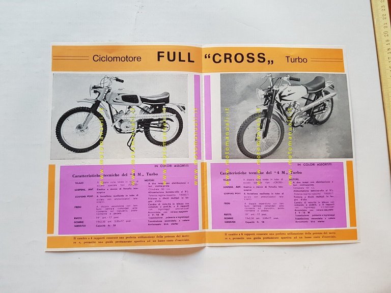 Rondine Copeta 50 3 Valli Gran Sport-Full Cross 1970 depliant …