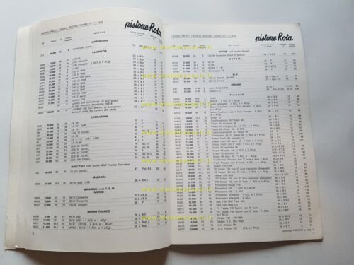 Rota Pistoni catalogo generale moto ciclomotori 1979 originale