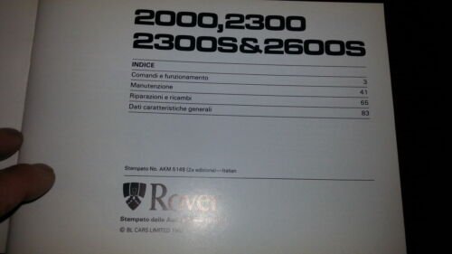 Rover 2.0 - 2.3 - 2.3 S - 2.6 S …