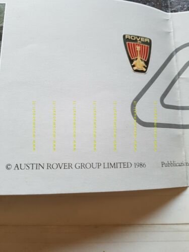 Rover CCV prototipo 1986 depliant poster originale auto italiano