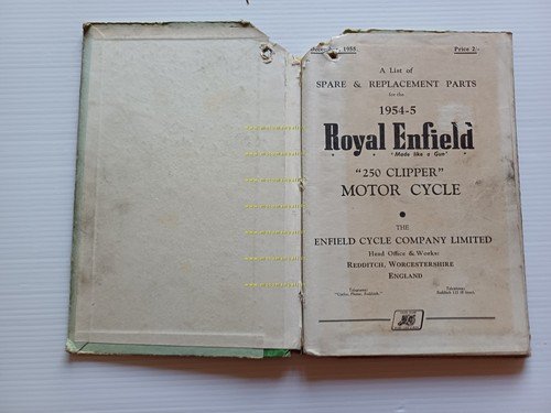 Royal Enfield 250 Clipper 1954-55 catalogo ricambi Inglese originale