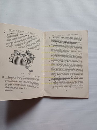 Royal Enfield 350 Bullet 1950 manuale uso manutenzione originale inglese