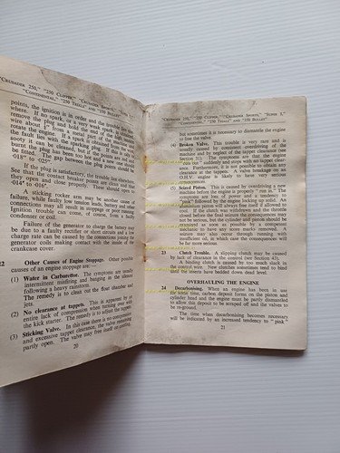 Royal Enfield Crusader-Bullet-Clipper-Continental 1957-64 manuale uso originale