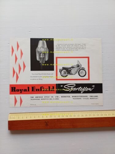 Royal Enfield Sportsflow 250 1962 depliant inglese originale