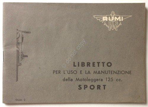 Rumi - Motoleggera 125 cc Sport - Libretto uso e … | Immagine principale