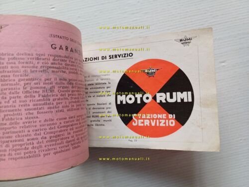 RUMI 125 Lusso Turismo anni 50 manuale uso manutenzione libretto …