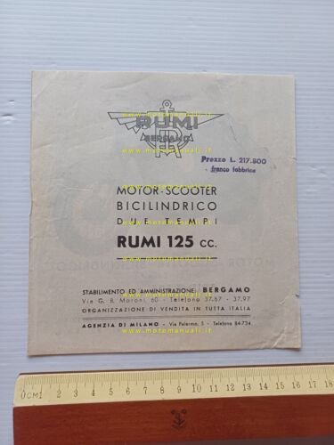 RUMI 125 Scoiattolo scooter 1952 depliant italiano originale