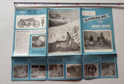 Rumi produzione modelli 1953 depliant originale moto FRENCH motorcycle brochure