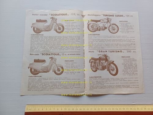 RUMI produzione modelli moto 1954-55 depliant italiano originale