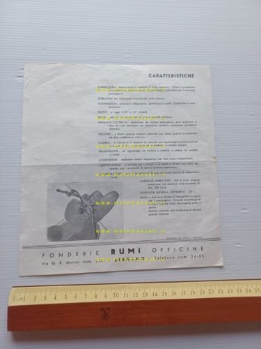 Rumi Scoiattolo 125 scooter depliant italiano originale