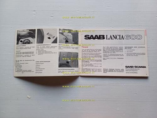 SAAB - Lancia 600 (Delta) 1980 manuale uso manutenzione originale …