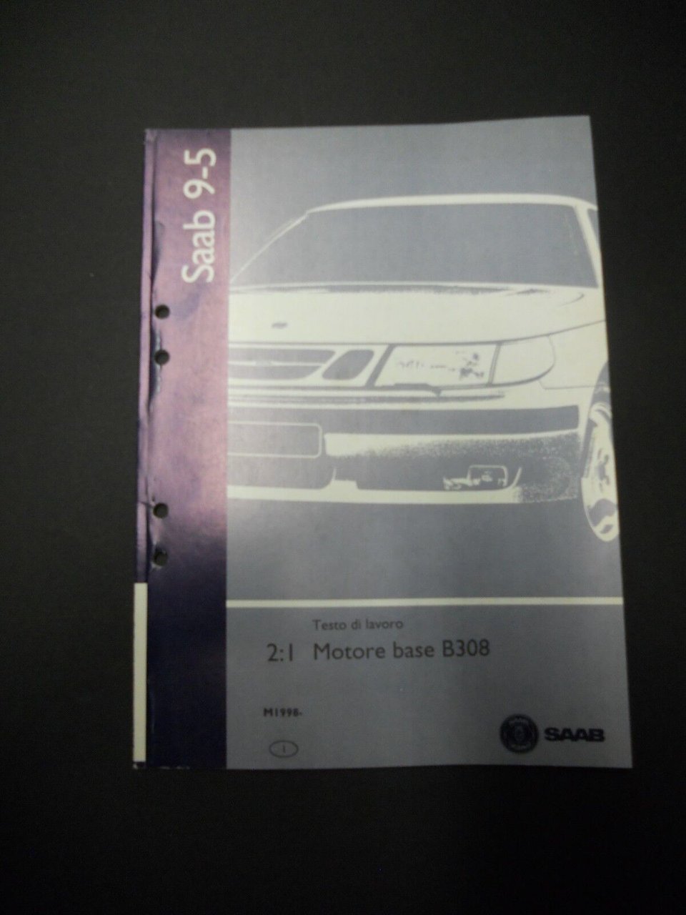 Saab 9-5 1998 manuale officina motore caratterist. tecniche ITALIANO originale