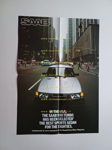 Saab 900 TURBO 1981 depliant poster italiano originale