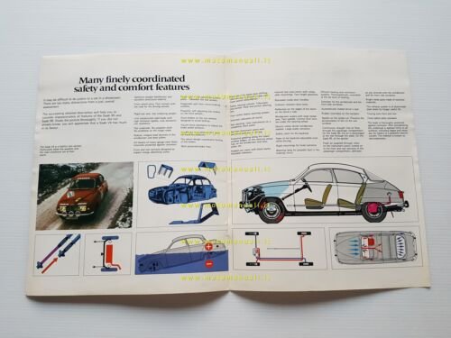 Saab 95 - 96 1972-73 depliant originale inglese