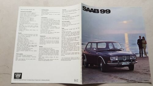 Saab 99 1968 depliant ENGLISH TEXT originale auto brochure