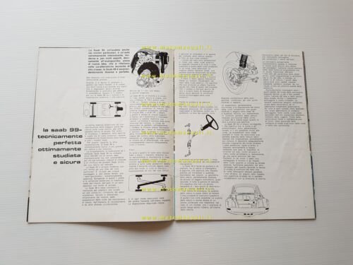 SAAB 99 1968 depliant pubblicitario originale italiano