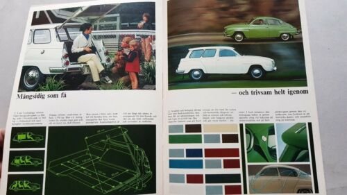 Saab catalogo produzione modelli 1967 depliant svedese Swedish TEXT brochure