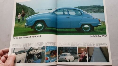 Saab catalogo produzione modelli 1967 depliant svedese Swedish TEXT brochure