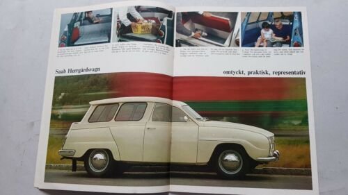Saab catalogo produzione modelli 1967 depliant svedese Swedish TEXT brochure