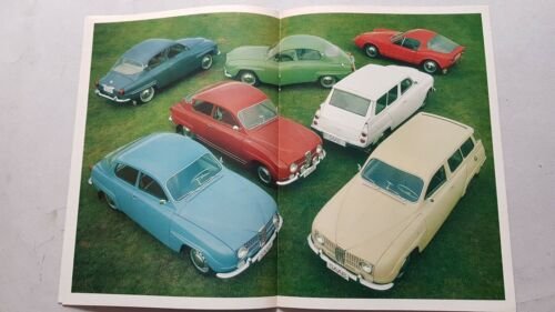 Saab catalogo produzione modelli 1967 depliant svedese Swedish TEXT brochure