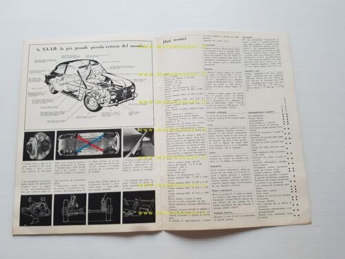 Saab produzione modelli 1967 depliant originale italiano