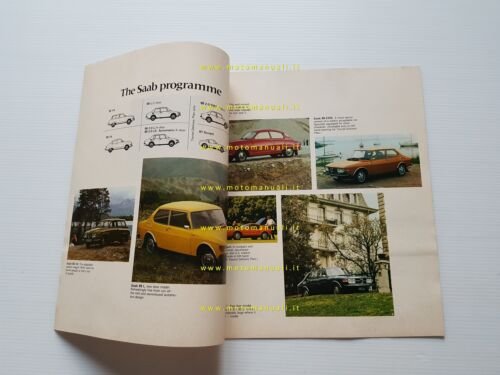 Saab produzione modelli 1972-73 depliant originale inglese