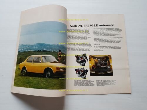 Saab produzione modelli 1972-73 depliant originale inglese
