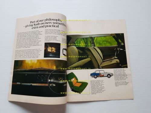 Saab produzione modelli 1972-73 depliant originale inglese