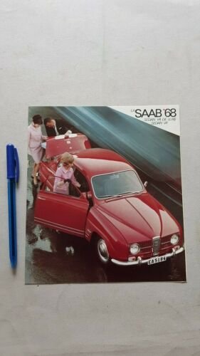 Saab V4 De Luxe 1968 depliant originale testo FRANCESE french …